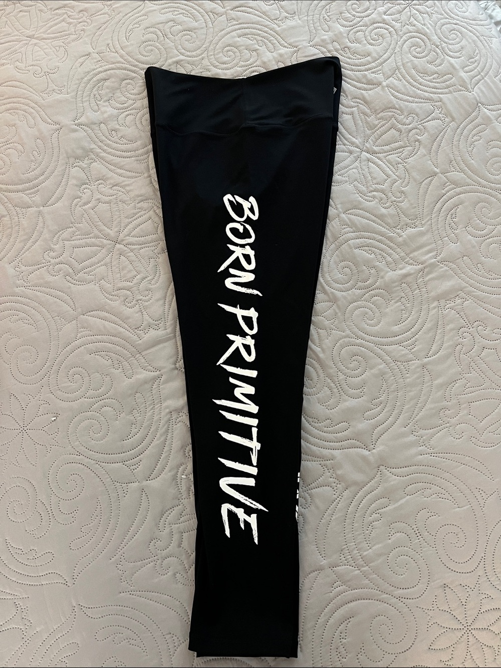Born Primitive Black Leggings with White Script